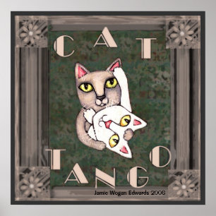 Póster Tango del gato del vintage