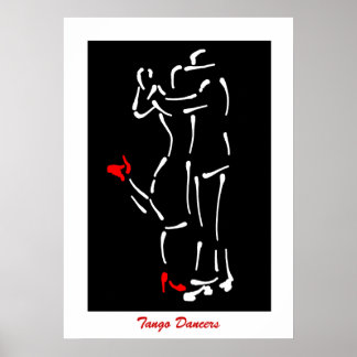 Póster Tango! Diseño de bailarinas (zapatos rojos)
