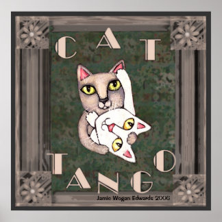 Póster Tango gato vintage