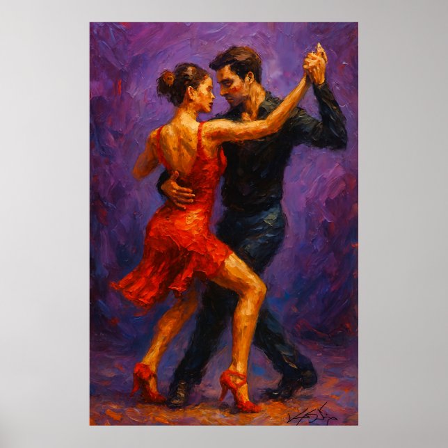 Póster Tango Pasión Vestido Rojo Baile (Frente)