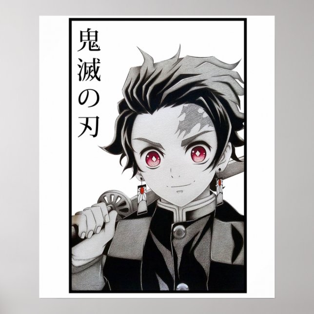 Póster Tanjiro Demon Slayer Kimetsu No Yaiba Anime (Frente)