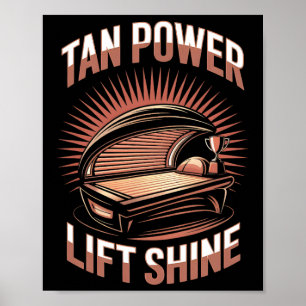 Póster Tanning Bed Tan Power Gym Goers Bodybuilders Men T