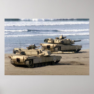 Póster Tanque de batalla principal de M1A1 Abrams