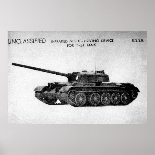 Póster Tanque de batalla principal del soviet T-54 (Frente)