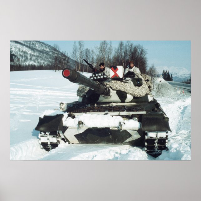 Póster Tanque de batalla principal noruego del leopardo 1 (Frente)