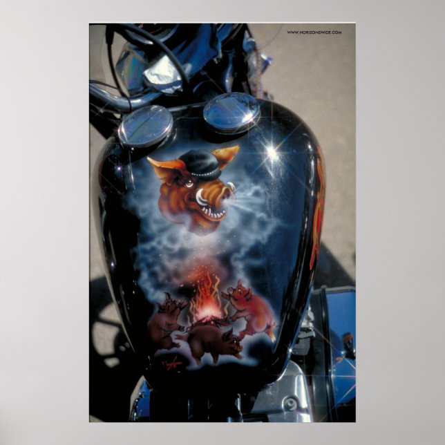 Póster Tanque de combustible de Harley - S.D. (Frente)