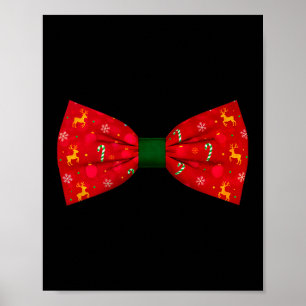 Póster Tanque divertido de corbata de moño de Navidad par