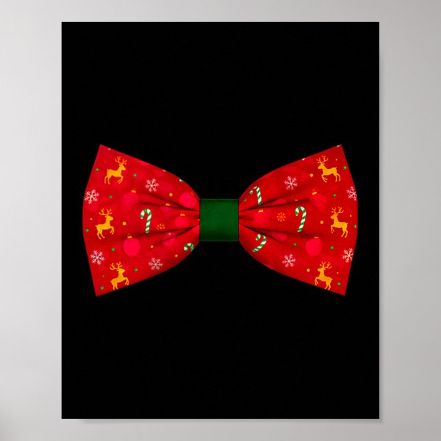 Póster Tanque divertido de corbata de moño de Navidad par (Frente)