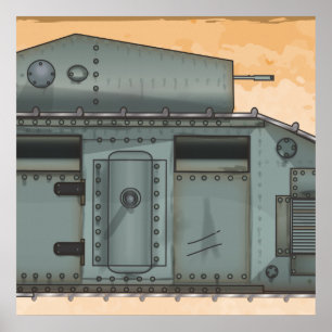 Póster Tanque Mark 1 británico