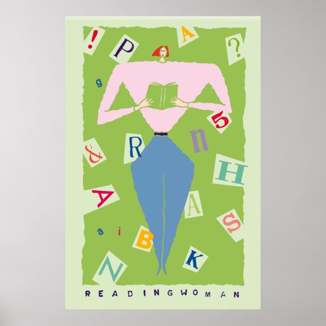 Póster Tantas palabras, mujer lectora (Frente)