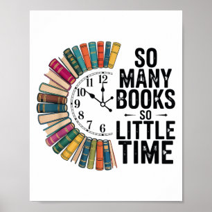Póster Tantos libros, poco tiempo, amor retro de libros