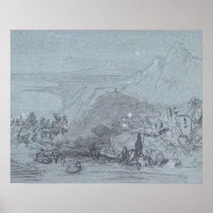 Póster Taormina, from 'Views of Sicily' (chalk & gouache