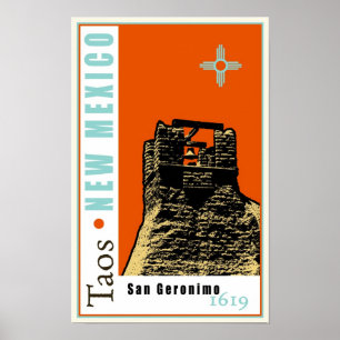 Póster Taos, New México, los E.E.U.U.