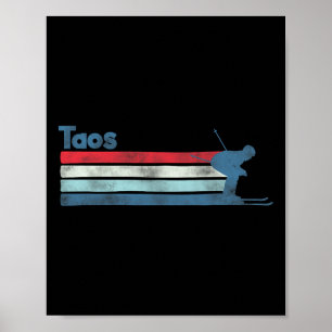 Póster Taos Nuevo México Esquí Retro