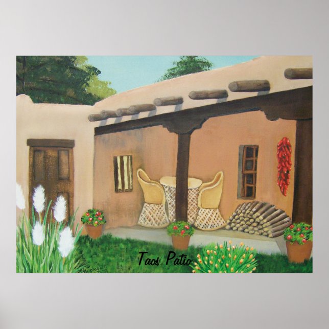 Póster Taos Patio ~ Paisaje (Frente)