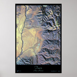 Póster Taos, poster satelital de Nuevo México