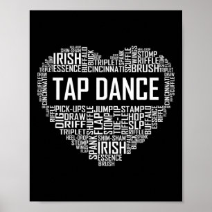 Póster Tap Dance Heart Lover Regalos de bailarina de tap