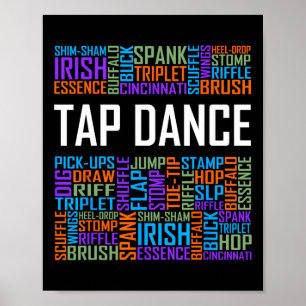 Póster Tap Dance Words Lover Gift Tap Dancer Regalos Danc