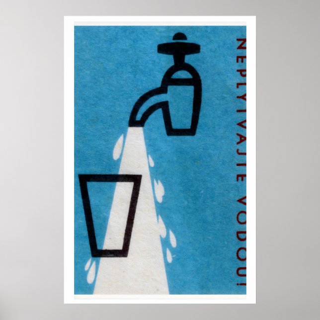 Póster Tap Pouring Glass of Water - Matchbox Print (Frente)