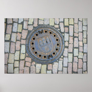 Póster Tapa de Alcantarillado, Castillo de Praga, Repúbli