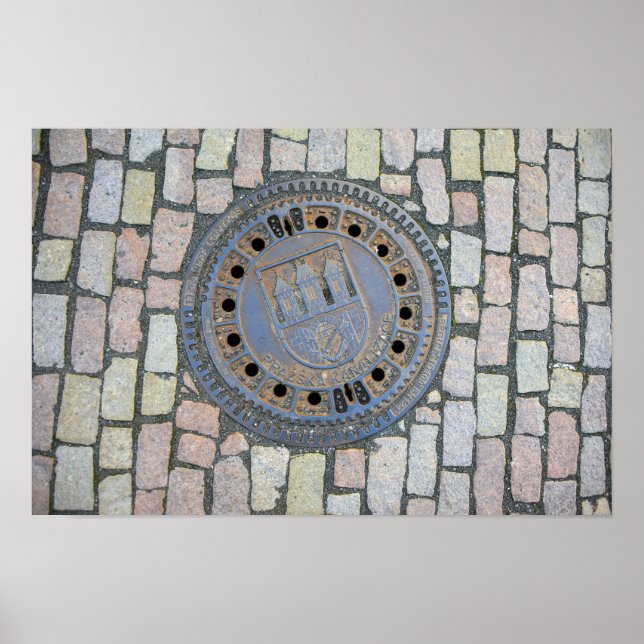 Póster Tapa de Alcantarillado, Castillo de Praga, Repúbli (Frente)