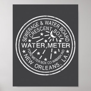 Póster Tapa de Alcantarillado de Nueva Orleans Acuática V
