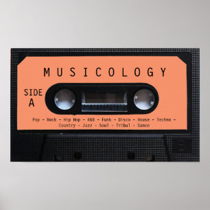 Póster Tapa de cassette de estilo de audio retro vintage