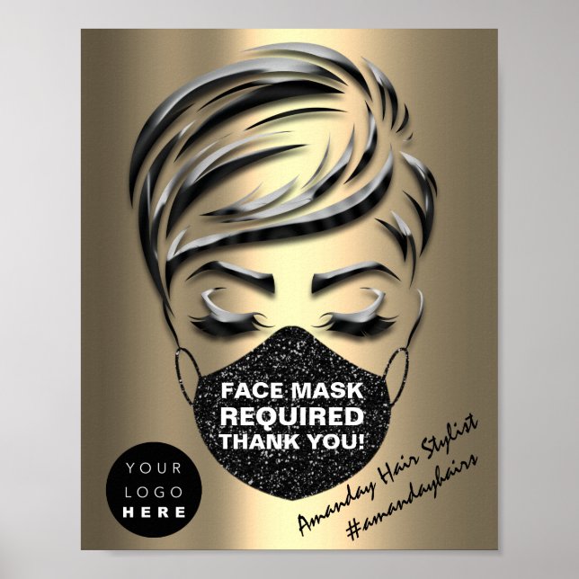 Póster Tapa de la máscara facial Logotipo Personalizado d (Frente)