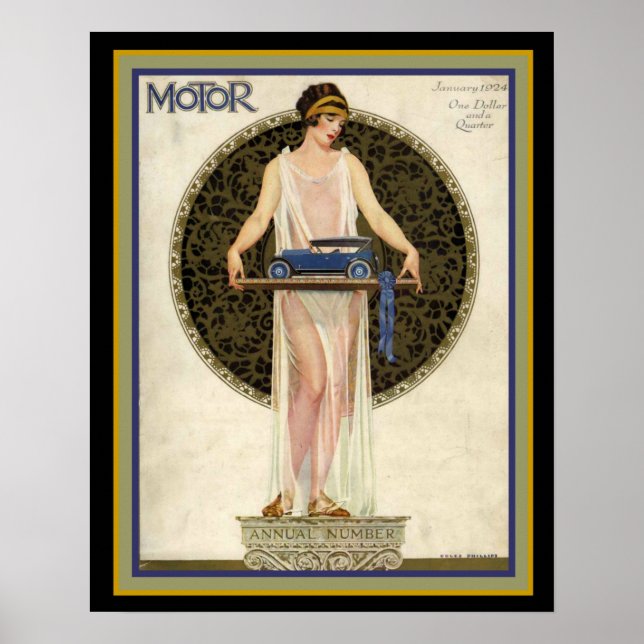 Póster Tapa de la revista Art Deco Motor 16 x 20 (Frente)
