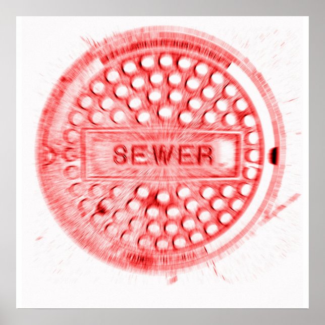 Póster Tapa roja de la boca de inspección (Frente)