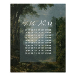 Póster Tapestry Blue Toile wedding table seating chart