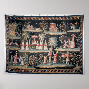 Póster Tapestry in the Chinoiserie style of John van