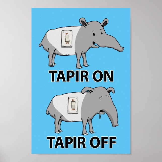 Póster Tapir lindo y gracioso en Tapir off (Frente)