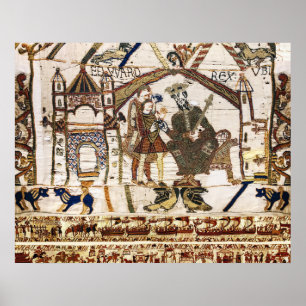 Póster TAPIZ DE BAYEUX Rey Eduardo el Confesor y Harold