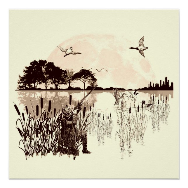 Póster Tapiz de caza de patos (Anverso)