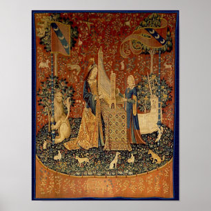 Póster Tapiz de La dama à la licorne