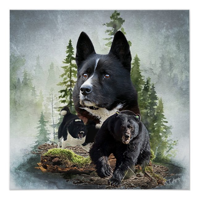 Póster Tapiz de perro de oso de Karelia (Anverso)
