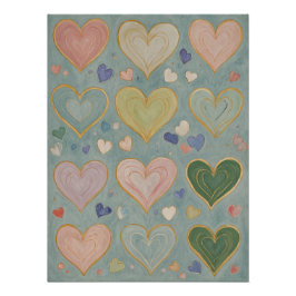 Póster Tapiz del corazón Pastel