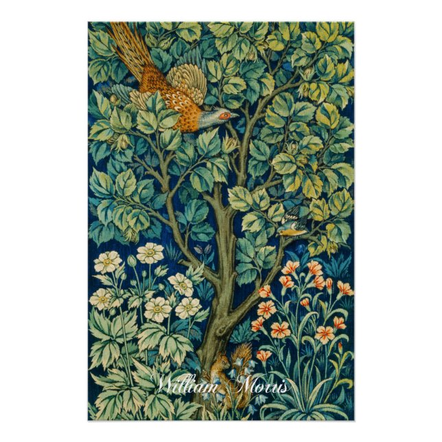Póster Tapiz faisán - William Morris (Anverso)