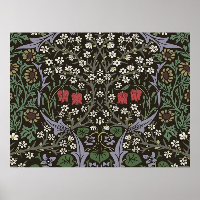 Póster Tapiz floral de William Morris Blackthorn (Frente)