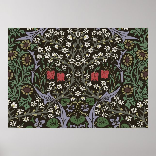 Póster Tapiz floral de William Morris Blackthorn (Frente)