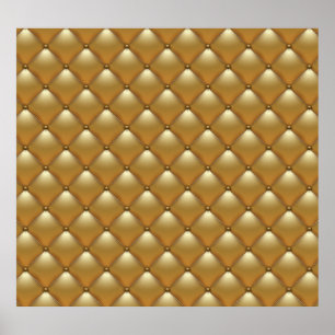 Póster Tapón de cuero dorado, sofá vintage.