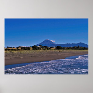 Póster Taranaki y Fitzroy Beach