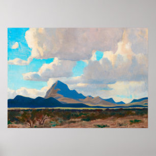 Póster Tarde de Febrero, Montañas Tucson, por Dixon