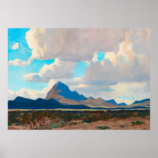 Póster Tarde de Febrero, Montañas Tucson, por Dixon (Frente)