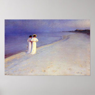 Póster Tarde del verano de Kroyer "en la playa de Skagen