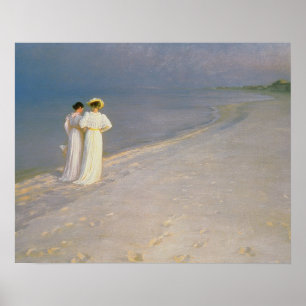 Póster Tarde del verano en la playa meridional de Skagen