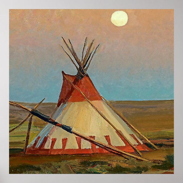 Póster “Tarde en la Reserva Blackfeet” por Maynard (Frente)