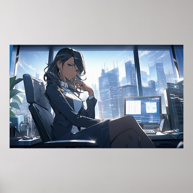 Póster Tarde en la tarde en mi oficina (Frente)