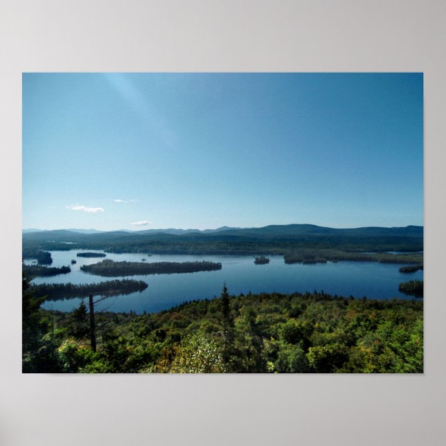 Póster Tarde en montaña azul (Frente)